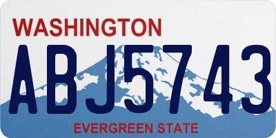 WA license plate ABJ5743
