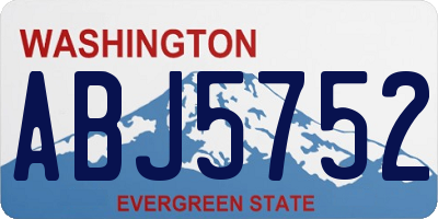WA license plate ABJ5752