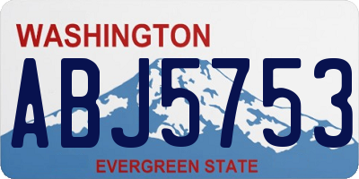 WA license plate ABJ5753
