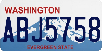 WA license plate ABJ5758