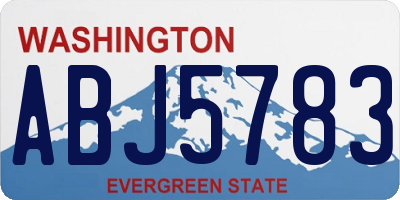 WA license plate ABJ5783