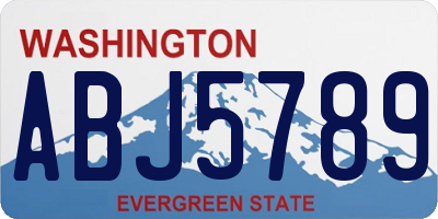 WA license plate ABJ5789