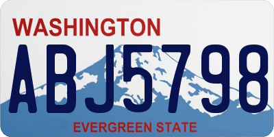 WA license plate ABJ5798