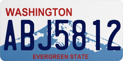 WA license plate ABJ5812