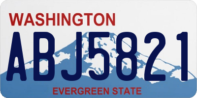 WA license plate ABJ5821