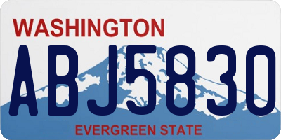 WA license plate ABJ5830