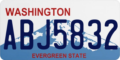 WA license plate ABJ5832