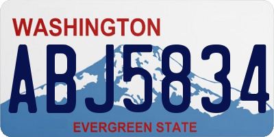 WA license plate ABJ5834