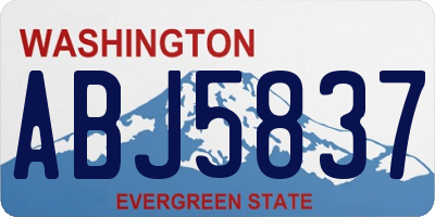 WA license plate ABJ5837