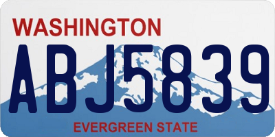 WA license plate ABJ5839