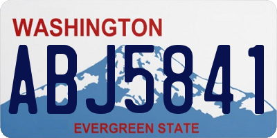 WA license plate ABJ5841