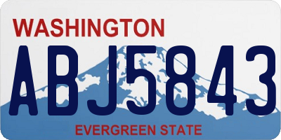 WA license plate ABJ5843