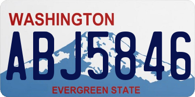 WA license plate ABJ5846