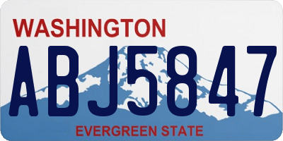 WA license plate ABJ5847