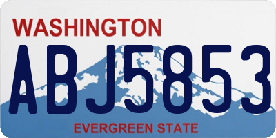 WA license plate ABJ5853