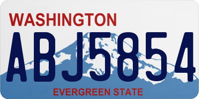 WA license plate ABJ5854
