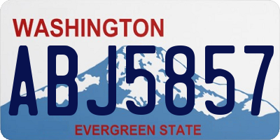 WA license plate ABJ5857