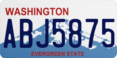 WA license plate ABJ5875
