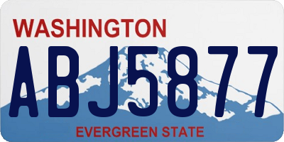 WA license plate ABJ5877