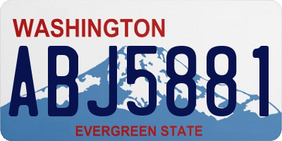 WA license plate ABJ5881