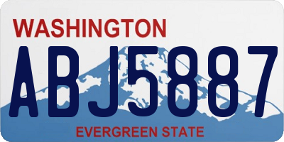 WA license plate ABJ5887