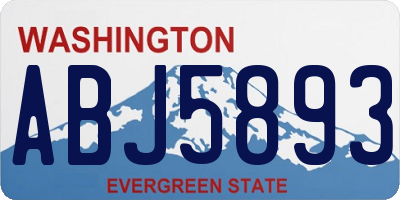 WA license plate ABJ5893