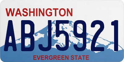 WA license plate ABJ5921