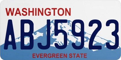 WA license plate ABJ5923