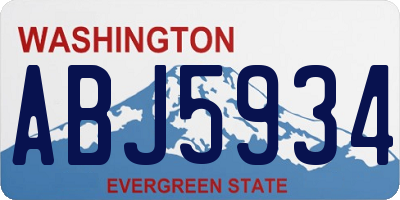 WA license plate ABJ5934