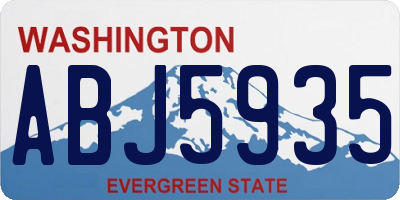 WA license plate ABJ5935