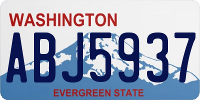 WA license plate ABJ5937