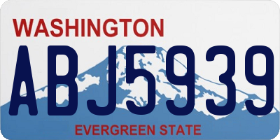 WA license plate ABJ5939