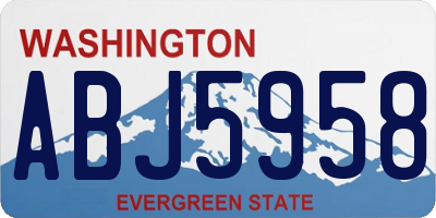 WA license plate ABJ5958