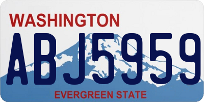 WA license plate ABJ5959