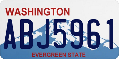 WA license plate ABJ5961