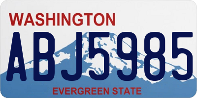 WA license plate ABJ5985