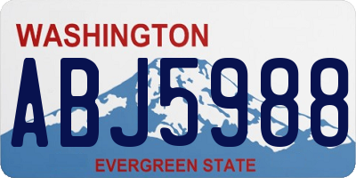 WA license plate ABJ5988