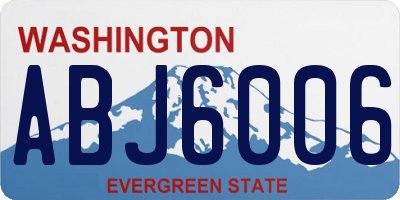 WA license plate ABJ6006
