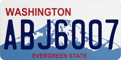 WA license plate ABJ6007