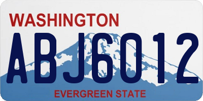 WA license plate ABJ6012