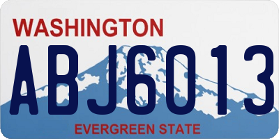 WA license plate ABJ6013