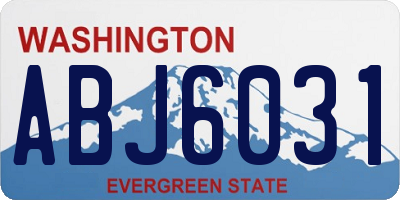 WA license plate ABJ6031