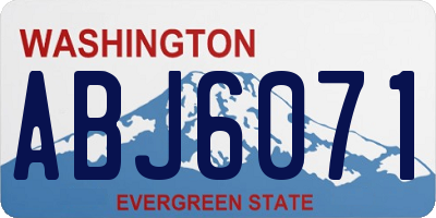 WA license plate ABJ6071