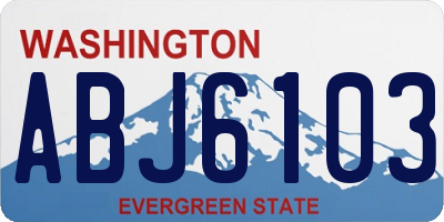 WA license plate ABJ6103