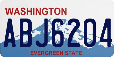 WA license plate ABJ6204