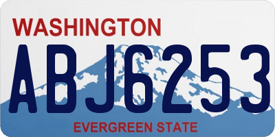 WA license plate ABJ6253