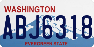 WA license plate ABJ6318