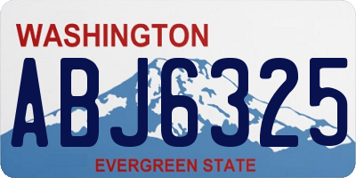 WA license plate ABJ6325