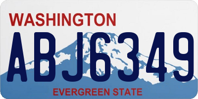 WA license plate ABJ6349