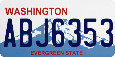 WA license plate ABJ6353
